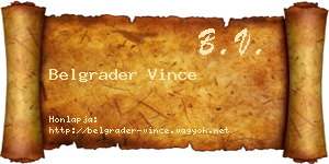 Belgrader Vince névjegykártya
